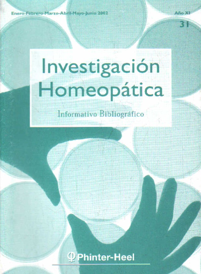 INVESTIGACIÓN HOMEOPÁTICA AÑO XI, Nº. 31