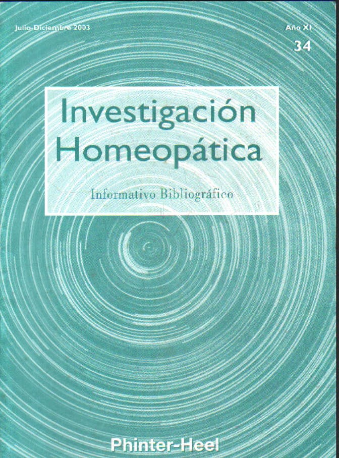 INVESTIGACIÓN HOMEOPÁTICA AÑO XI, Nº. 34