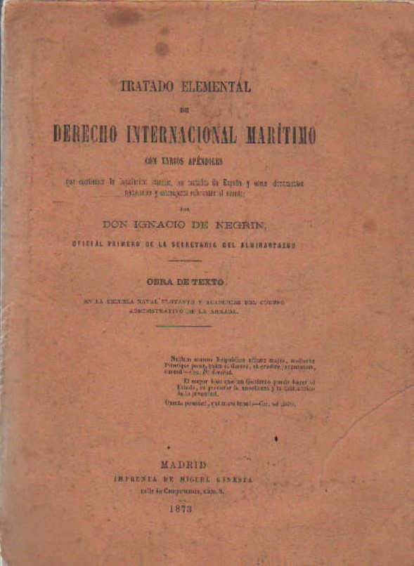 TRATADO ELEMENTAL DE DERECHO INTERNACIONAL MARÍTIMO
