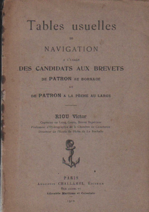 TABLES USUELLES DE NAVIGATION A L'USAGE DES CANDIDATS AUS BREVETS