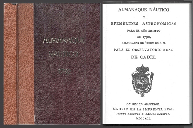 ALMANAQUE NAUTICO 1792.