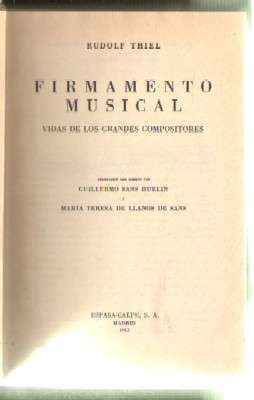 FIRMAMENTO MUSICAL. VIDAS DE LOS GRANDES COMPOSITORES