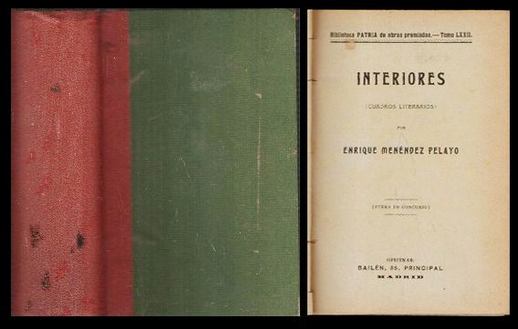INTERIORES. EL POBRE AMOR. EN LA COSTA. EL DESTINO. 1 TOMO