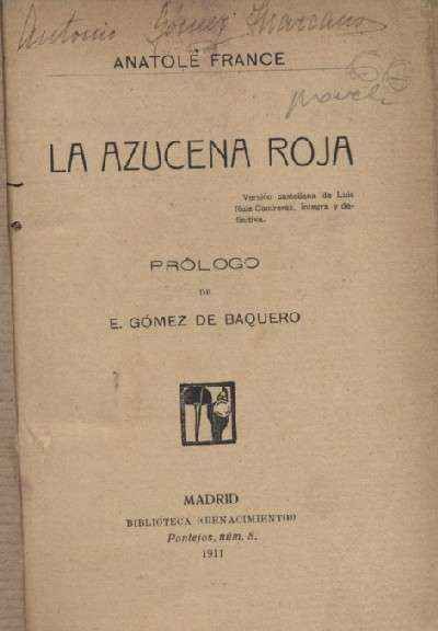 LA AZUCENA ROJA