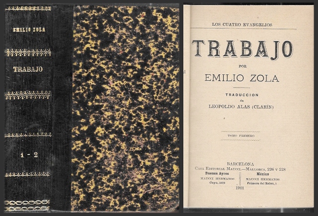 TRABAJO, POR EMILIO ZOLA (TRADUCCION LEOPOLDO ALAS (CLARIN))