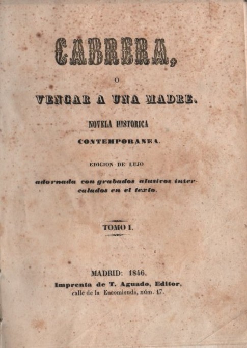 CABRERA O VENGAR A UNA MADRE