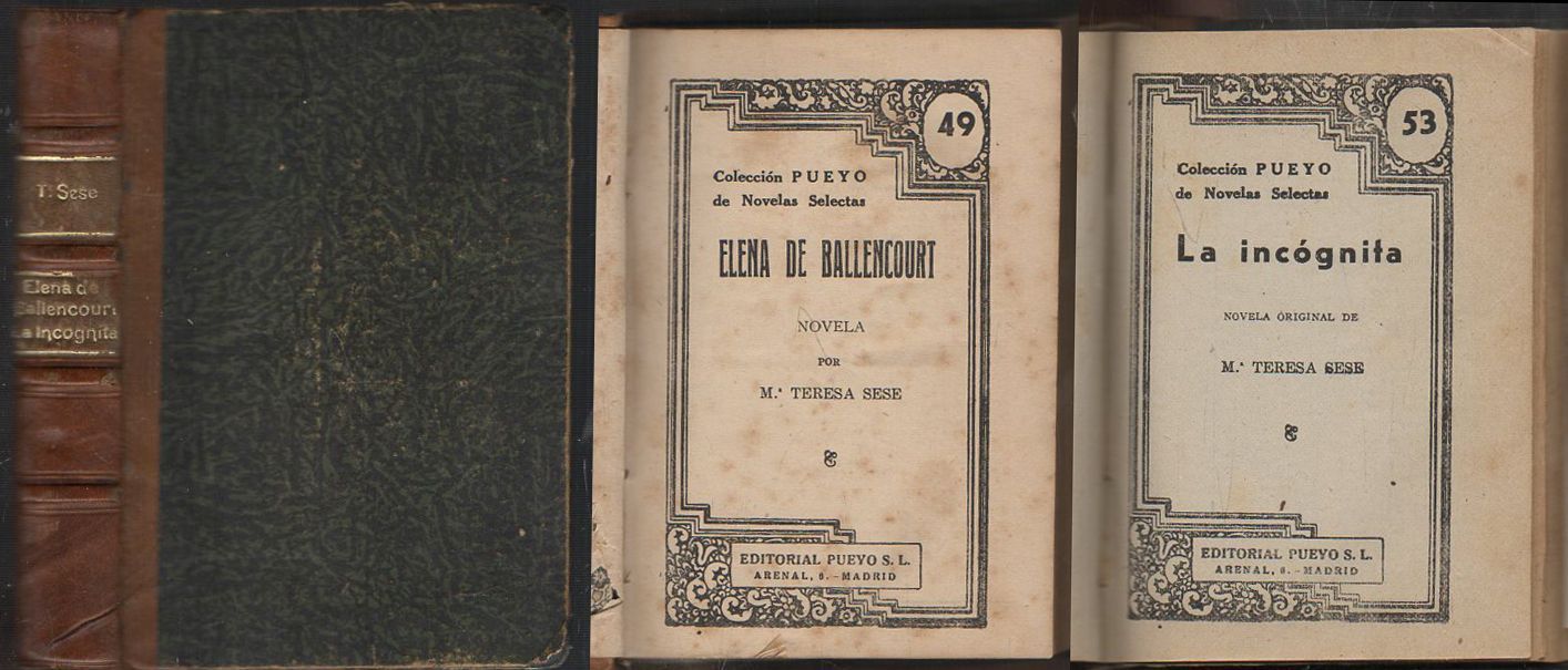 ELENA DE BALLENCOURT - LA INCOGNITA. COLECCIÓN PUEYO 49 Y 53