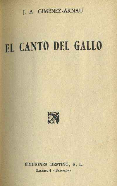 EL CANTO DEL GALLO
