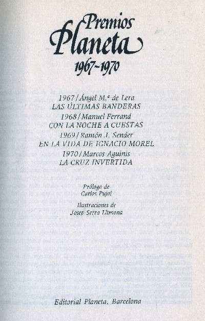 PREMIOS PLANETA 1967-1970