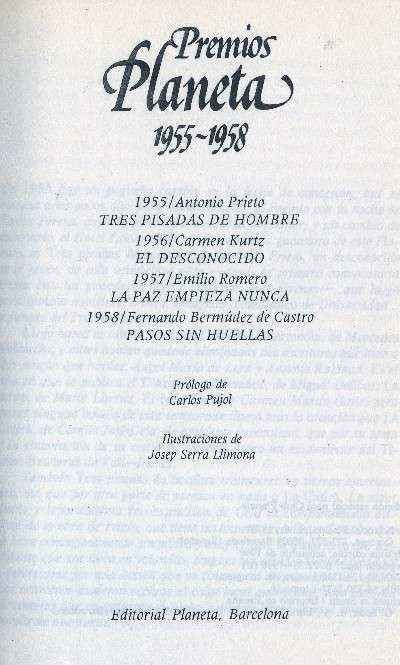 PREMIOS PLANETA 1955-1958