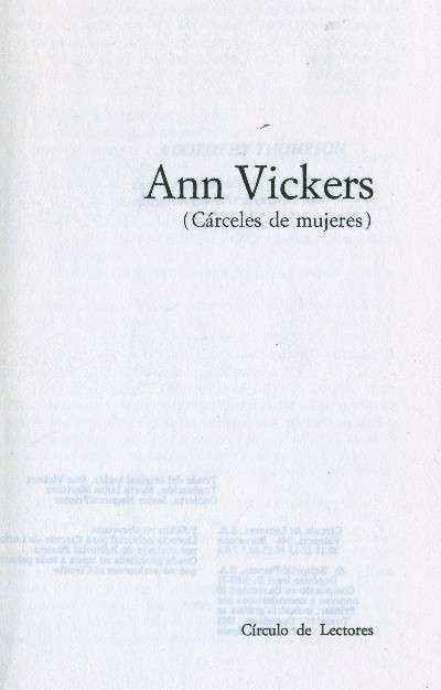 ANN VICKERS (CARCELES DE MUJERES)