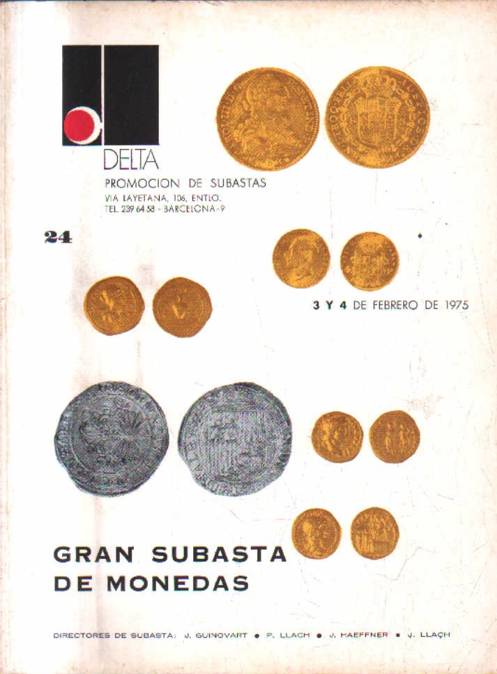 GRAN SUBASTA DE MONEDAS. Nº 24. 3 Y 4 DE FEBRERO DE 1975