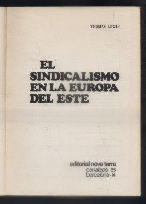 EL SINDICATO EN LA EUROPA DEL ESTE.