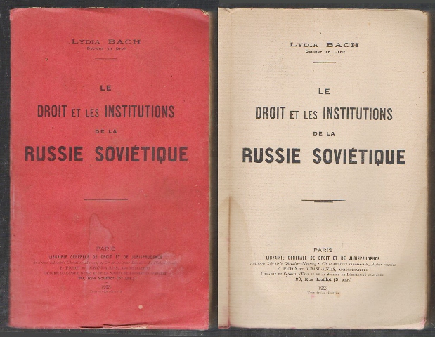 LE DOIT ET LES INSITUTIONS DE LA RUSSIE SOVIETIQUE