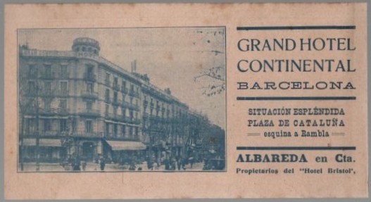 GRAND HOTEL CONTINENTAL BARCELONA. HOTEL BRISTOL BARCELONA
