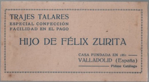 HIJO DE FÉLIX ZURITA. QUINTIN RUIZ DE GAUNA VITORIA. VELAS DE CERA PARA EL CULTO