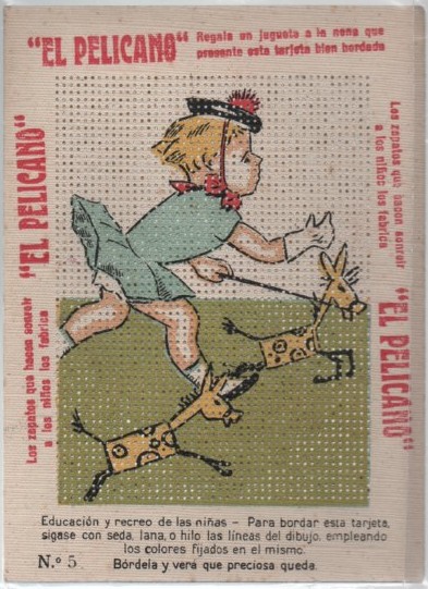 PUBLICIDAD TARJETA PARA BORDAR EL PELICANO Nº 5