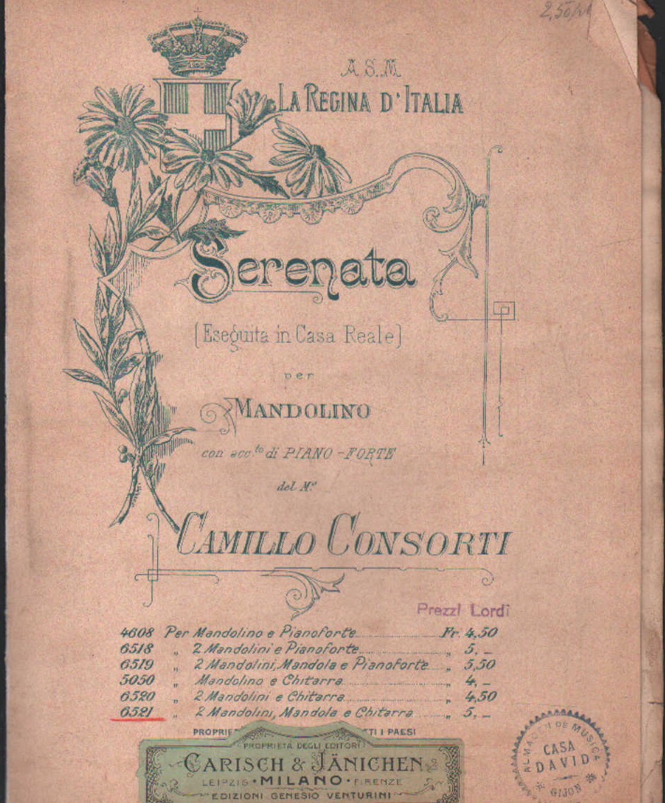 LA REGINA D' ITALIA SERENATA PER MANDOLINO