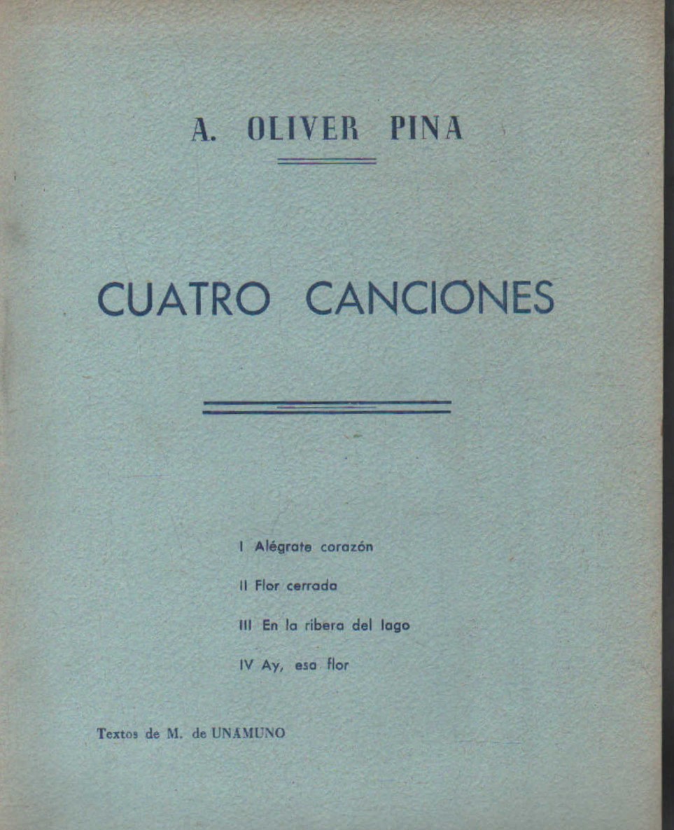 CUATRO CANCIONES. TEXTOS DE M. DE UNAMUNO