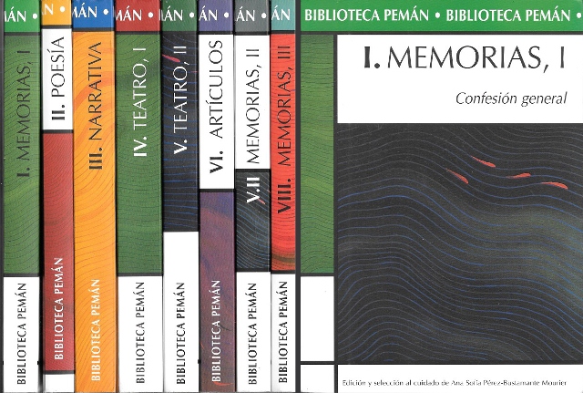 BIBLIOTECA PEMAN. 8 TOMOS MEMORIAS, TEATRO, ARTICULOS, NARRATIVA Y POESIA