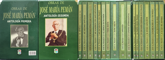 OBRAS DE JOSE MARIA PEMAN - ANTOLOGIA PRIMERA Y SEGUNDA, DOS ESTUCHES CON 17 OBRAS
