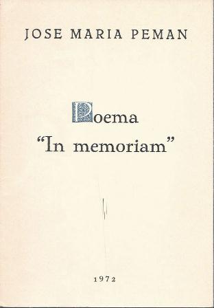 POEMA "IN MEMORIAM" - NAVIDAD 1972 - J. M. PEMAN