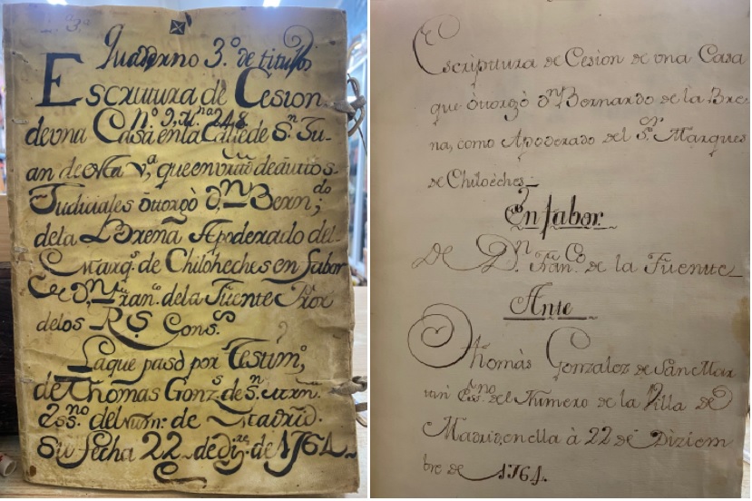 ESCRITURA DE CESIÓN DE UNA CASA QUE OTORGÓ D. BERNARDO DE LA BRENA (TITULO EN DESCRIPCIÓN)