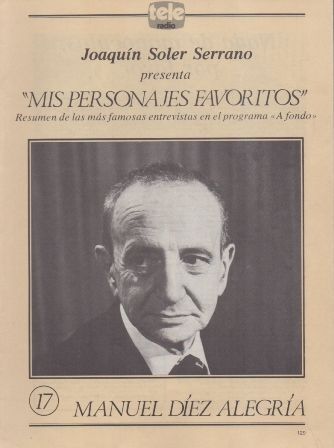 MIS PERSONAJES FAVORITOS DE A FONDO. MANUEL DIEZ ALEGRIA Nº 17