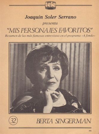 MIS PERSONAJES FAVORITOS DE A FONDO. BERTA SINGERMAN Nº 32.