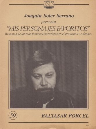MIS PERSONAJES FAVORITOS DE A FONDO. BALTASAR PORCEL Nº 59