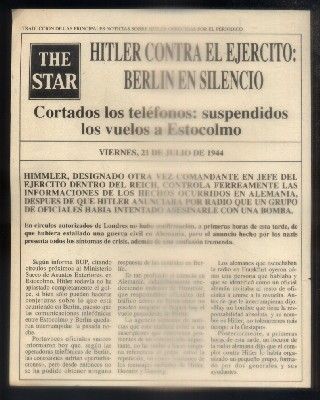 PORTADA THE STAR. 21-7-1944. HITLER CONTRA EL EJERCITO: BERLIN EN SILENCIO. (COPIA).