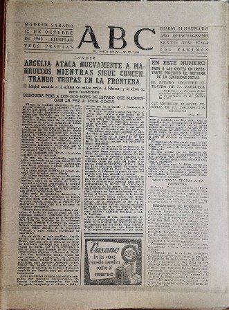 ABC DIARIO ILUSTRADO MADRID 12 DE OCTUBRE DE 1963