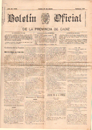 BOLETIN OFICIAL DE LA PROVINCIA DE CADIZ AÑO DE 1938 27 DE JUNIO Nº 150