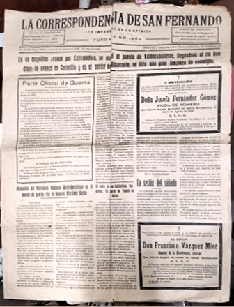 LA CORRESPONDENCIA DE SAN FERNANDO DIARIO DE NOTICIAS AÑO XLVIII Nº 16247 - 15-8-1938