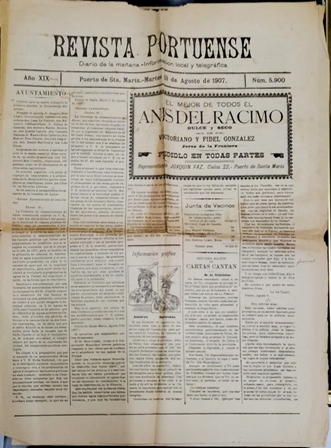 REVISTA PORTUENSE DIARIO DE LA MAÑANA - AÑO XIX - 13-8-1907 Nº 5900