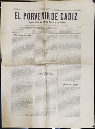 EL PORVENIR DE CADIZ AÑO IV 28-6-1909 Nº 148