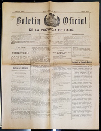 BOLETIN OFICIAL DE LA PROVINCIA DE CADIZ 8 DE AGOSTO  AÑO 1928 Nº 176