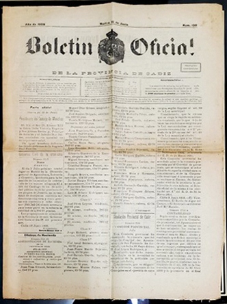 BOLETIN OFICIAL DE LA PROVINCIA DE CADIZ 15 DE JUNIO  AÑO 1909 Nº 130