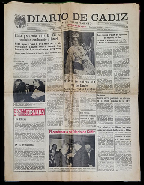 DIARIO DE CADIZ AÑO CI Nº 32.727 MARTES 20 DE JUNIO DE 1967