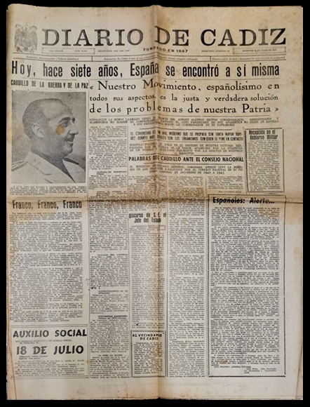 DIARIO DE CADIZ AÑO LXXVII Nº 31.544 DOMINGO 18 DE JULIO DE 1943