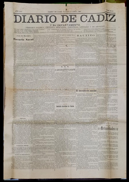 DIARIO DE CADIZ AÑO  LIII  Nº 35.542 DOMINGO 13 DE ABRIL DE 1920
