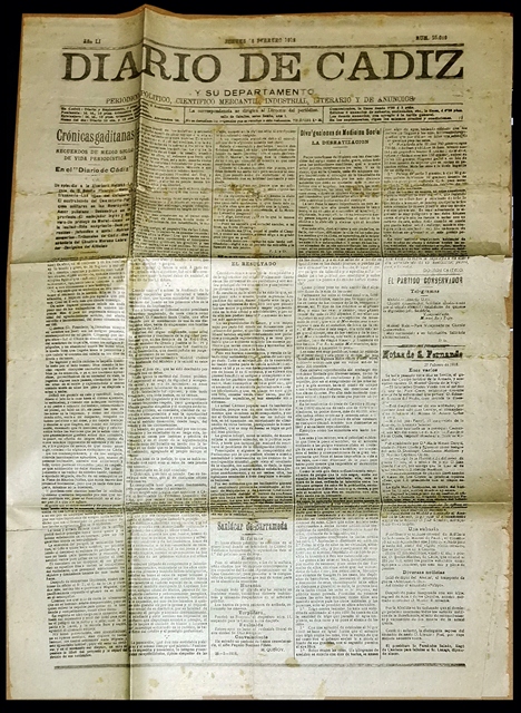 DIARIO DE CADIZ (4 PAG.) JUEVES 8 DE  FEBRERO DE 1918 Nº 25.019