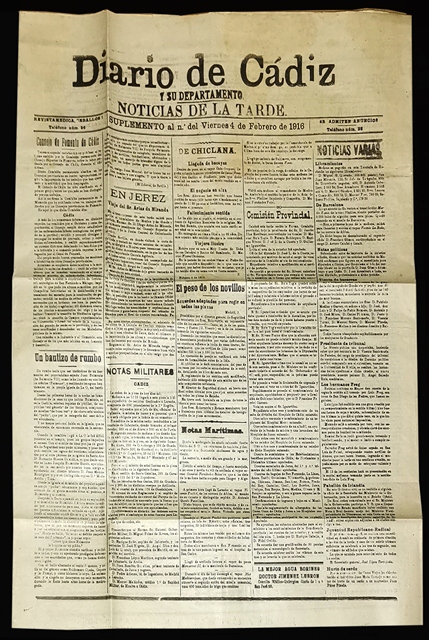 DIARIO DE CADIZ (4 PAG.) SUPLEMENTO AL Nº VIERNES 4 DE FEBRERO DE 1916