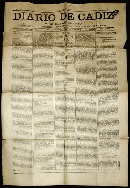 DIARIO DE CADIZ (4 PAG.)SABADO 9 DE MARZO 1889 AÑO XXII Nº 8.011