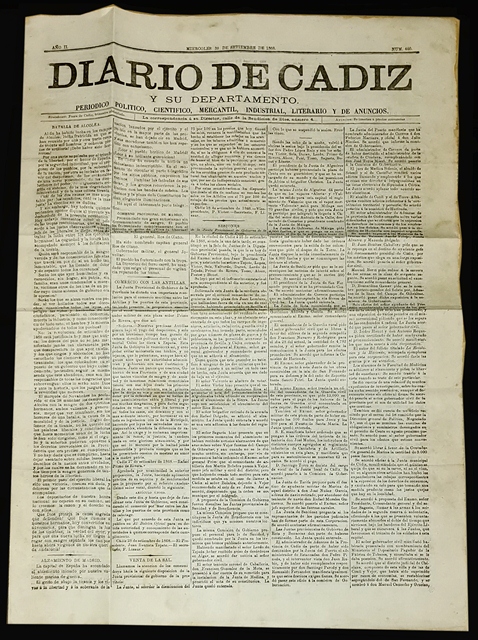 DIARIO DE CADIZ (4 PAG.) MIERCOLES 30 DE SETIEMBRE DE 1868 AÑO II Nº 460