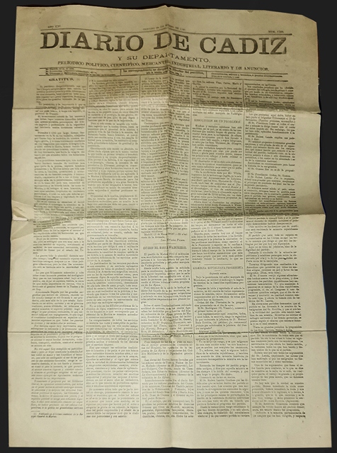 DIARIO DE CADIZ (4 PAG.) SABADO 29 DE ENERO DE 1887 AÑO XXI Nº 7.249