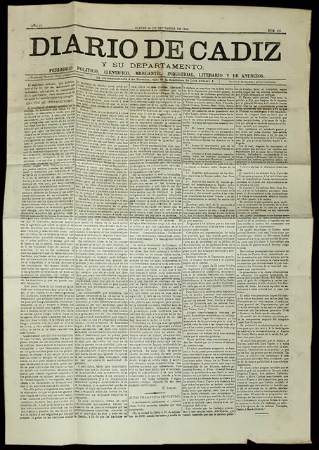 DIARIO DE CADIZ (4 PAG.) JUEVES 24 DE SETIEMBRE DE 1868 AÑO II Nº 453
