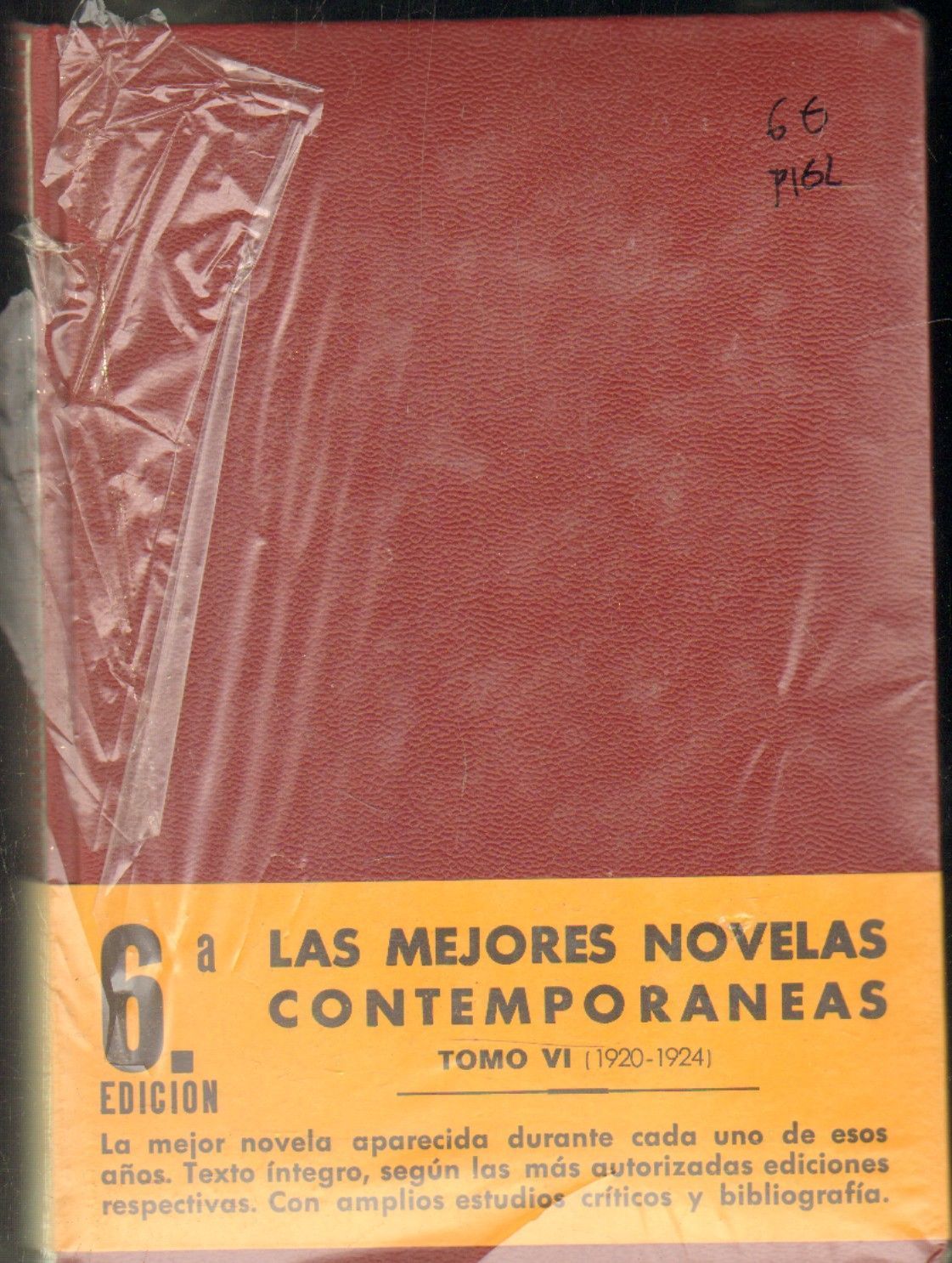 LAS MEJORES NOVELAS CONTEMPORÁNEAS. TOMO VI. 1920-1924.