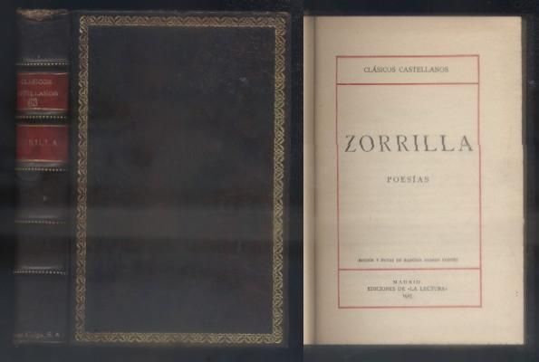 ZORRILLA. POESIAS. COLECCION CLASICOS CASTELLANOS Nº 63.