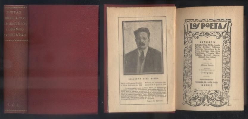ANTOLOGIA DE POETAS MEXICANOS, ARGENTINOS, CUBANOS, FABULISTAS.